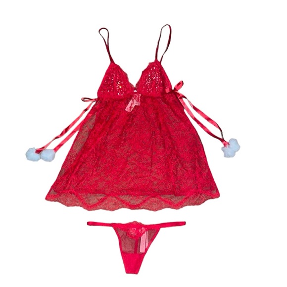 NWT Victoria secret red lace slip dress